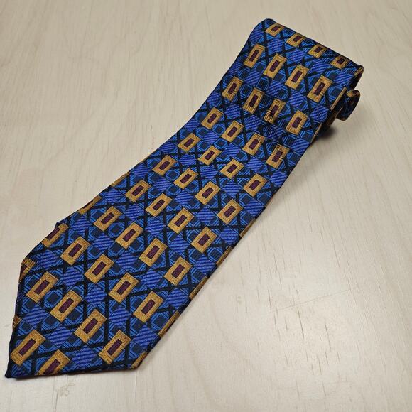 Vintage Robert Talbott Neck Tie Men Blue Silk Best of Class Hand Sewn USA - Picture 2 of 5